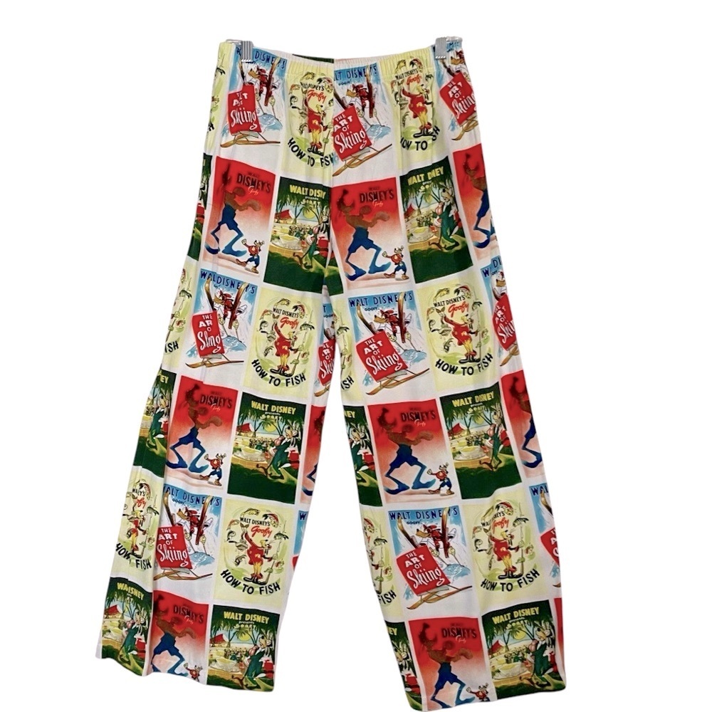Disney Goofy 90th Anniversary‎ Collection Poster Print Casual Twill Pants Size M